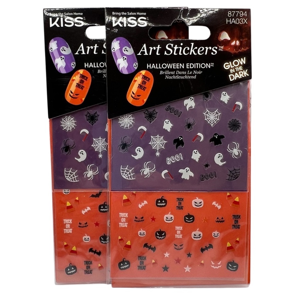 Kiss Halloween Nail Art Sticker Glow in the Dark Ghost Pumpkin Spider Bat